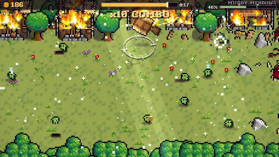 Goblin Smasher screenshot: Muddy Meadows, early days